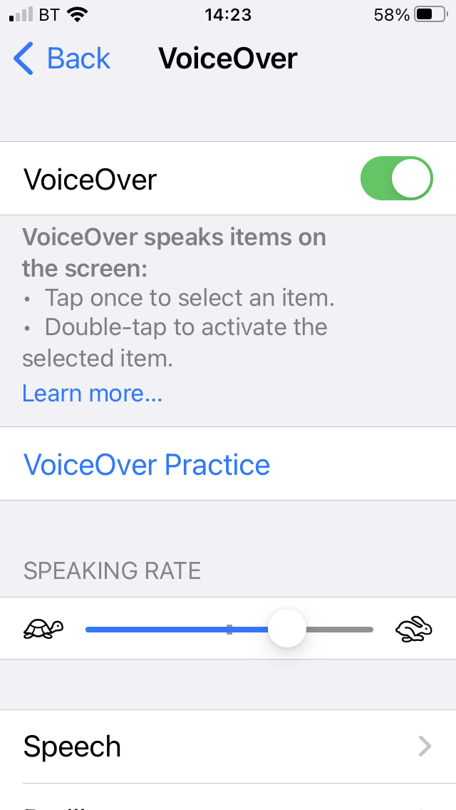Set up voice control and Siri on an iPhone for Blind and visually